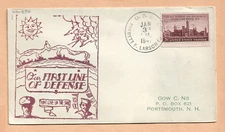 U.S.S.  EVERETT F. LARSON JAN 3,1947  FIRST LINE OF DEFENSE   NAVAL COVER