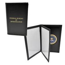 Perfect Fit FBI Double ID Case Federal Book Style Document Holder with Medallion