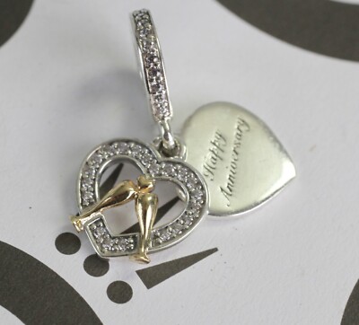 Pandora Zweifarbiger Jahrestag Charm 925 Silber & 14 K Gold 799322C01 V2-JT