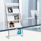 4 Tier Newspaper Rack Magazine Stand Literature Book Magazine Display Rack