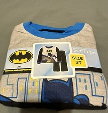 BATMAN PJS DC COMICS Boys 2 PIECE FLANNEL PAJAMA SET SIZE 3T Toddler Brand NEW