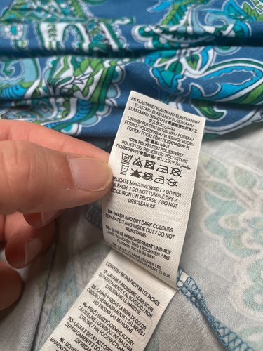 Boden Dress Womens 12 Blue Paisley Maxi Tier Boho Peasant Stretch Casual Summer - Picture 8 of 9