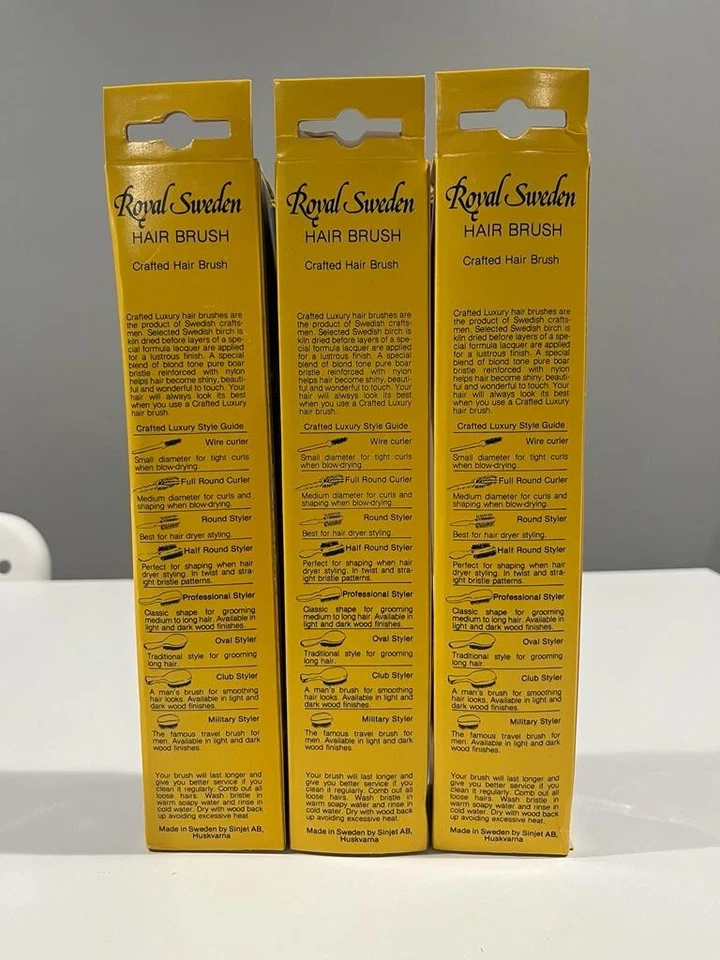 LOT OF 12 PIECES OF ROYAL SWEDEN CRAFTED LUXURY HAIR BRUSH FULL ROUND CURLER NIB - Image 2 of 3