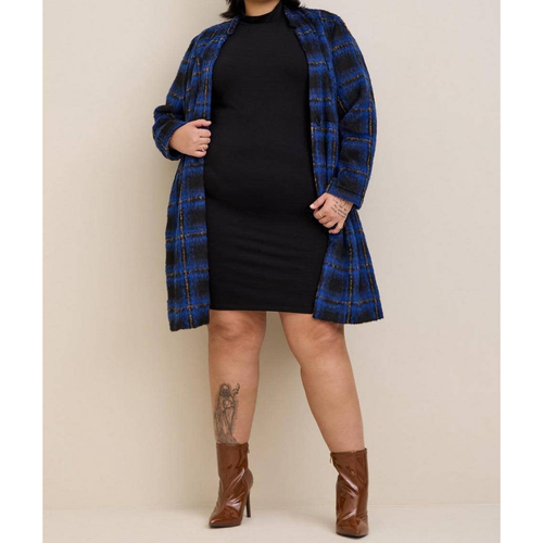 NEW TORRID Black Dress Plus Size 2X Mock Neck Mini Jersey Long Sleeve Bodycon.