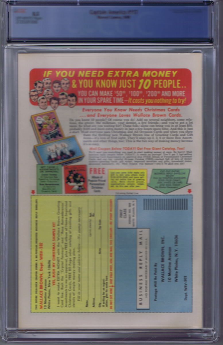 Captain America #117 Marvel 1969, 1st Appearance Falcon , CGC 8.5