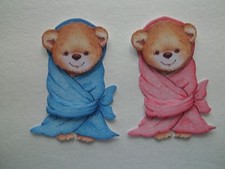 3D- U Pick - BTH3 Baby Girl Boy Bear Bath Tub Towel Scrapbook Card Embellishment