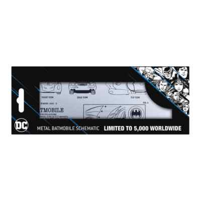 Batman Batmobile Schematic Fan Plate Official DC Limited Edition Collectible