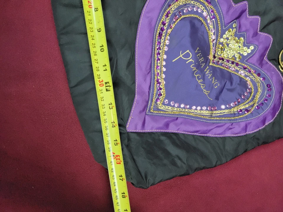 Vera Wang Princesa Bolso de Mano Monedero Grande Lentejuelas Corazón Brillo Belleza Foto 3 de 4