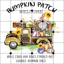 Sublimation Print Fall Old Truck Pumpkin Gnome Ready to Press Heat Transfer