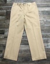 Dockers Mens 36x32 Beige Tan Flat Front Classic Fit Casual Cotton Pants