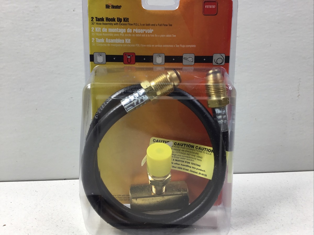 Mr. Heater F273737 2-Tank Hook-Up Kit 30” Hose Assembly Full Flow Tee LP  Propane 89301737372 | eBay