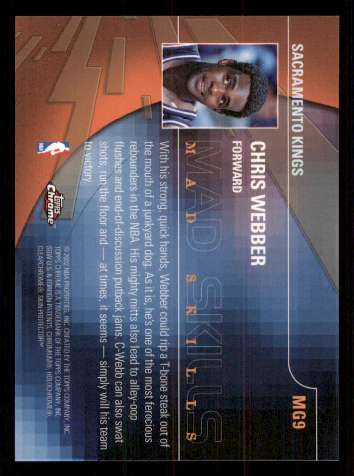 2001-02 Topps Chrome Mad Game #MG9 Chris Webber - Image 2 of 2