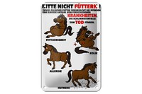 Blechschild Hinweis 12X18 Cm Bitte Nicht FüTtern Pferd Krank Deko Schild