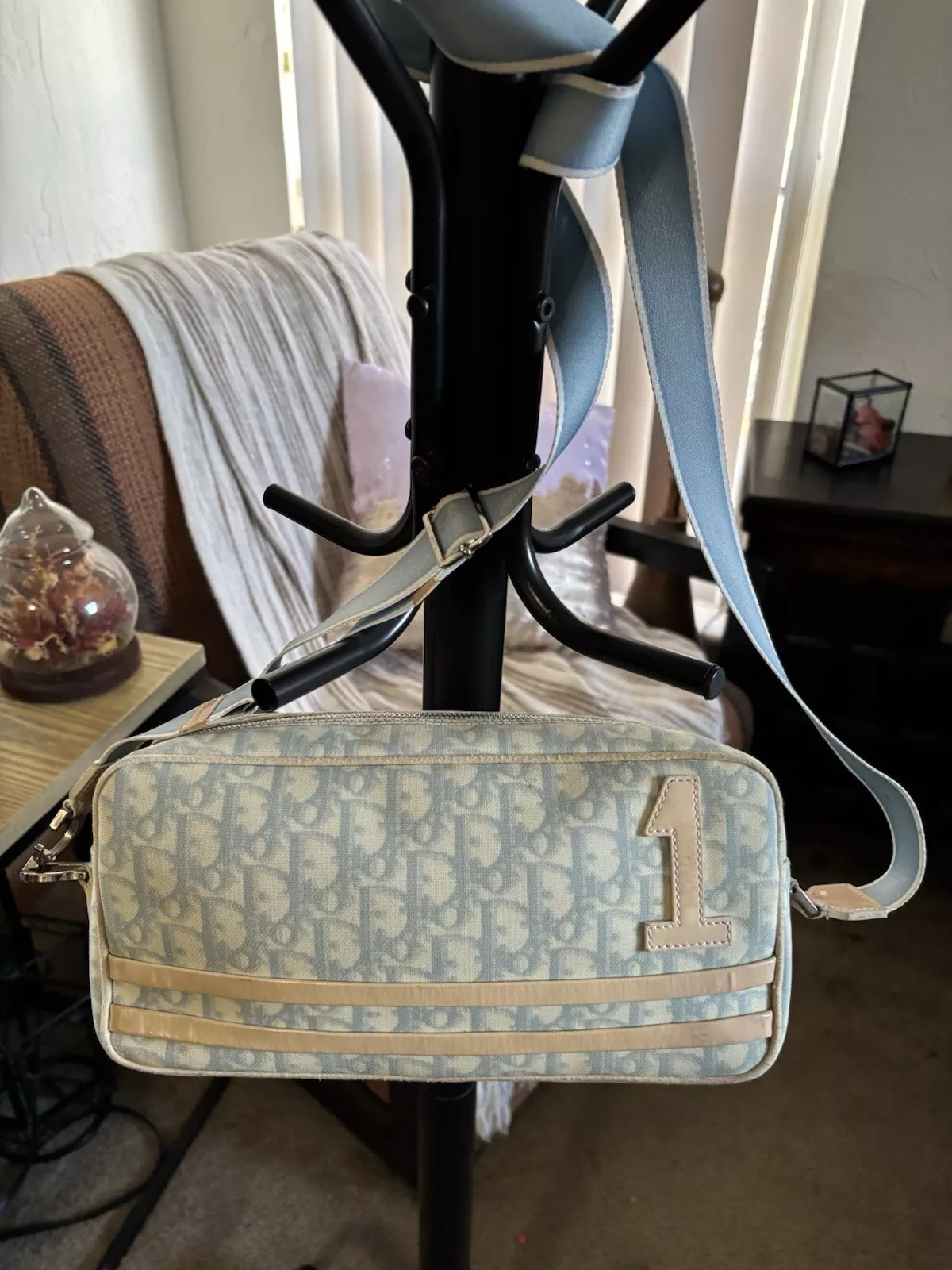 Sac à main bandoulière/certificat CHRISTIAN DIOR trotteur toile bandoulière bandoulière inclus
