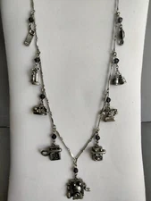Sweet Romance 19" Whimsical Telephone Pewter Charm Necklace USA