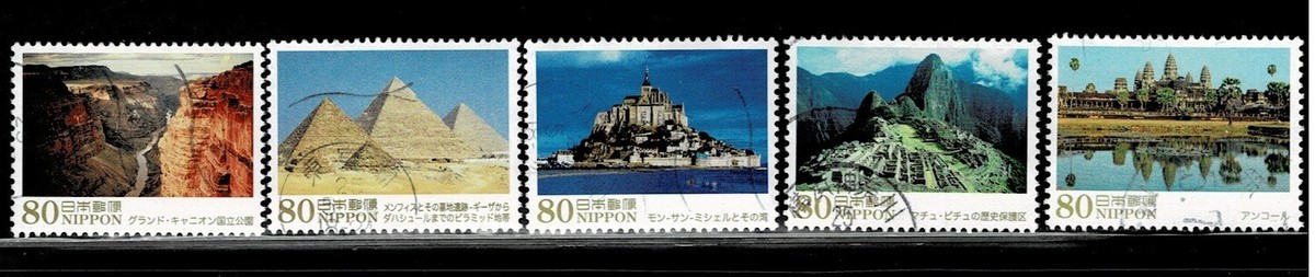 世界の文化史跡 Japan 2013 Overseas World Heritage Sites Complete Used Set 80Y Sc