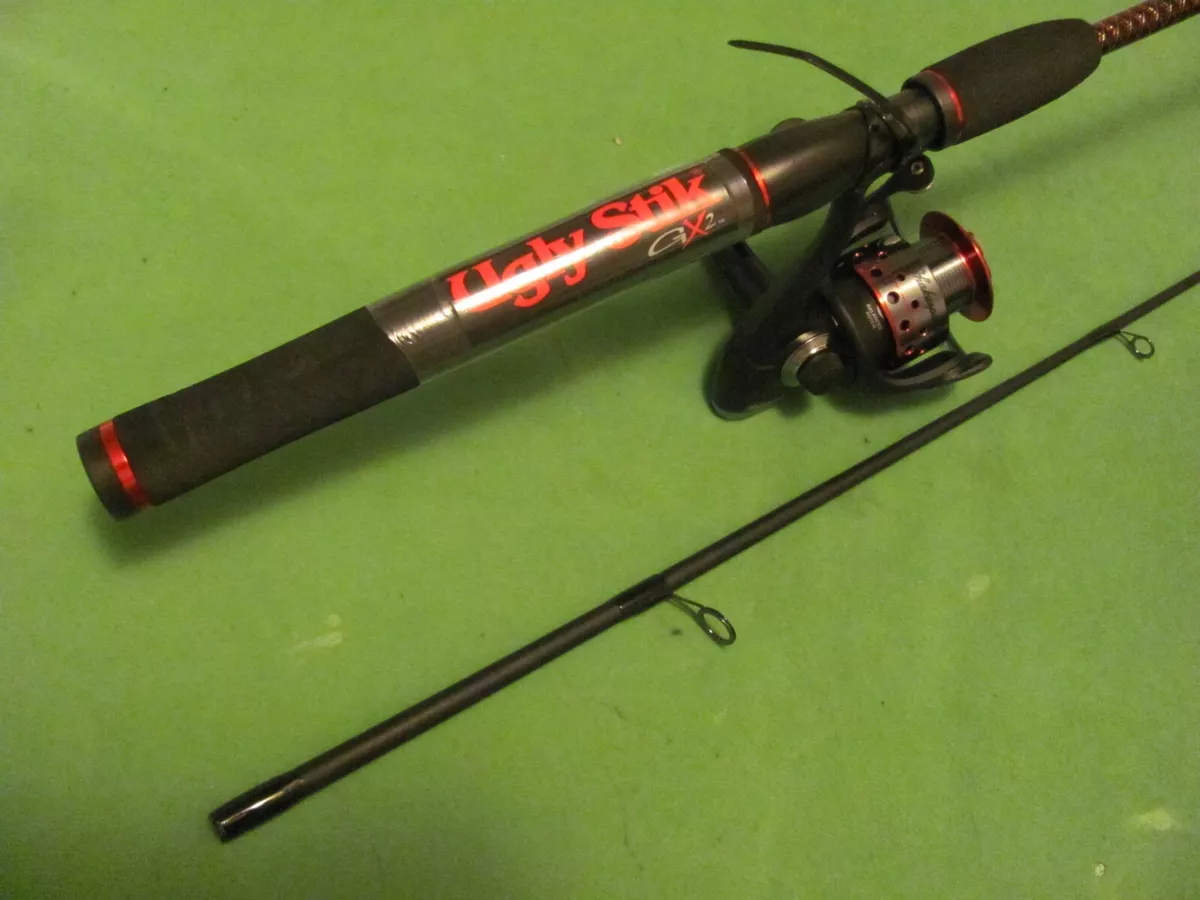 SHAKESPEARE UGLY STIK GX2 6' 6 MEDIUM ACTION SPINNING RODS & REEL