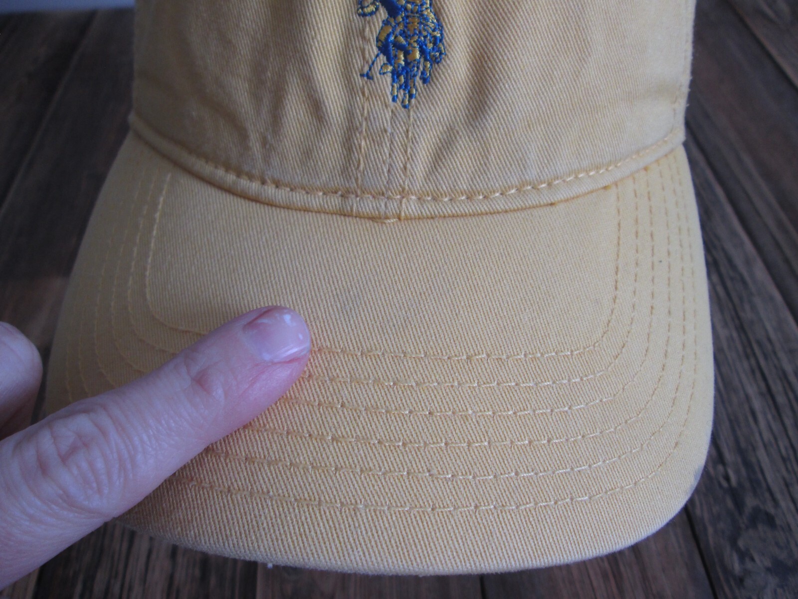 US Polo Assn. Cappello Cappello Regolabile Strapback Giallo Cotone Ricamato Blu Pony