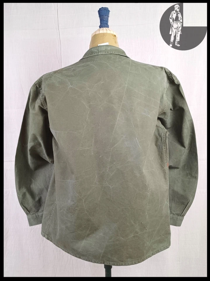 1960s French Army Green Canvas Work Jacket - Image 4 of 4