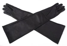 Women's Genuine Sheep Leather Long Opera Evening Dress Gloves (60-62 cm).