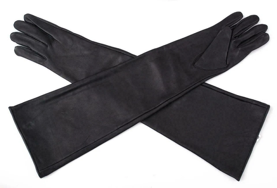 Women Genuine Sheep Leather Opera Gloves unlined (40-42 cm). - Image 3 of 4