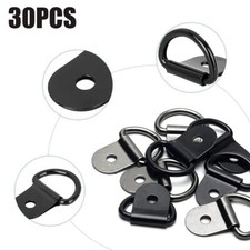 D Rings Hook Trailer Forged Tie Down Ring Load Anchor Lashing Truck Black 30Pcs