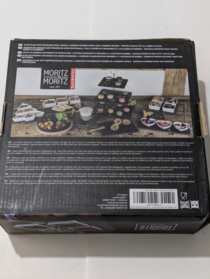 Moritz & Moritz Slate Serving Tray Set With 4 Ceramic Bowls & Bamboo Spoons - Elegant Dip & Appetizer Platter - View #8