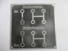 Typenschild NSU HK 101 Kettenkrad Schaltbild Gangschaltung s64 80x80 mm