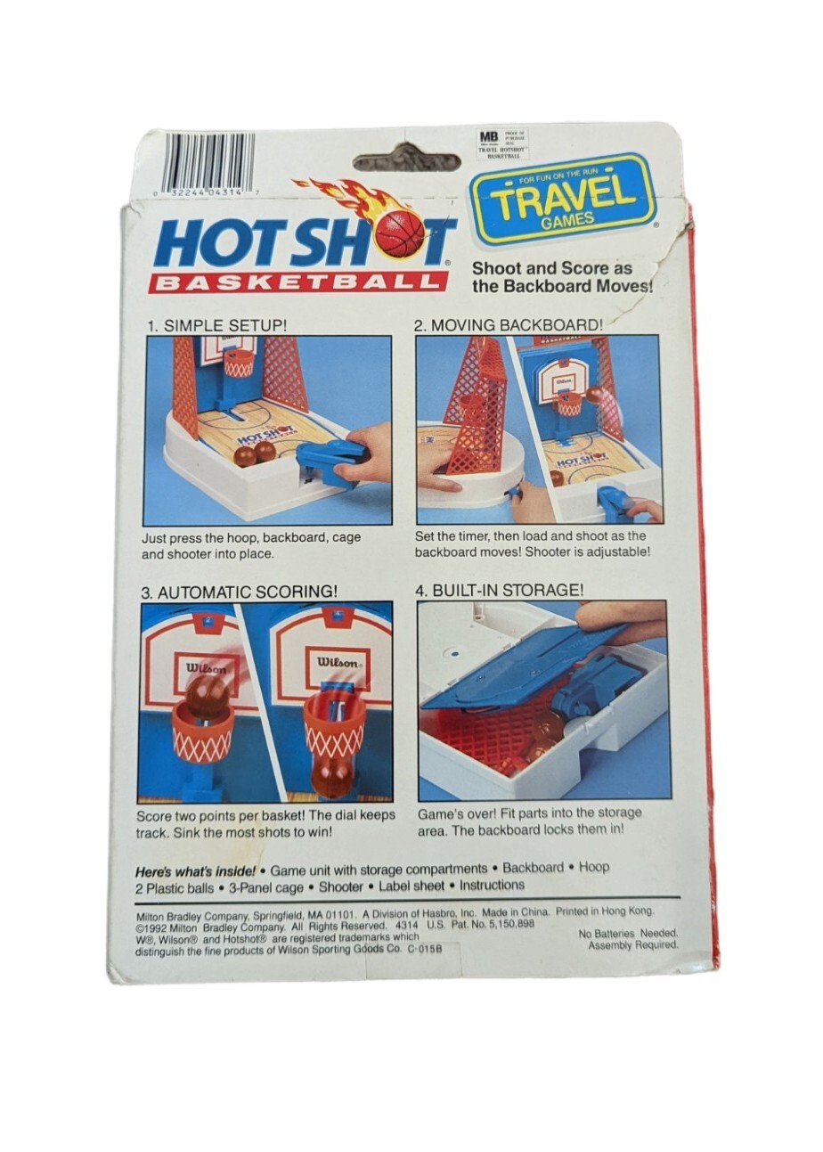 Vtg 90s Working Travel Game Hot Shot Basketball Milton Bradley 1992 Toy 1  Ball for sale online | eBay