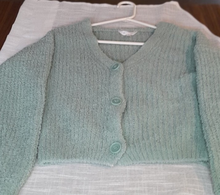 No Boundries Chunky Knit Green Sweater Size Medium Juniors 7 To 9 Nice Condition