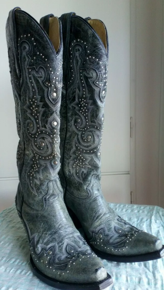 Leather studded boots sale