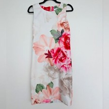 Calvin Klein Floral Sleeveless Professional Knee Length Sheath Dress Sz 6