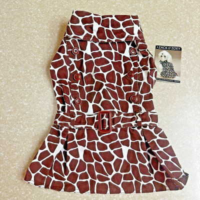 Zack & Zoey Wild Side Giraffe Print Dog Dress Medium Pet Clothes