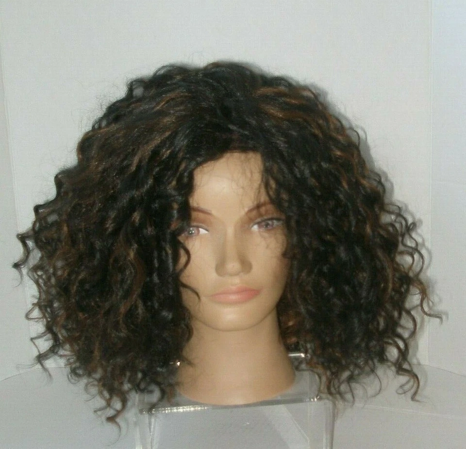 Peluca para mujer marrón oscuro y castaño rojizo rizada hasta los hombros rizos mucho cuerpo NUEVO Foto 2 de 4