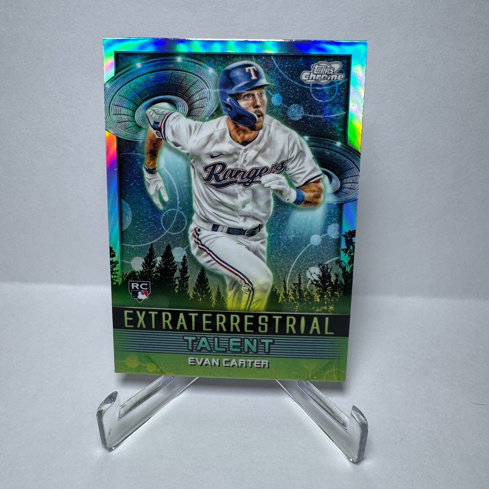 2024 Topps Cosmic Chrome Evan Carter RC Extraterrestrial Talent Rangers #ET-19