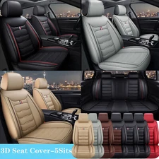 For Honda Full Set Deluxe PU Leather Car Seat Cover 5-Seat Front Rear Protector