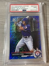 2017 BOWMAN CHROME ANDERSON TEJEDA RC BLUE SHIMMER REFRACTOR #’d 097/150 Rangers