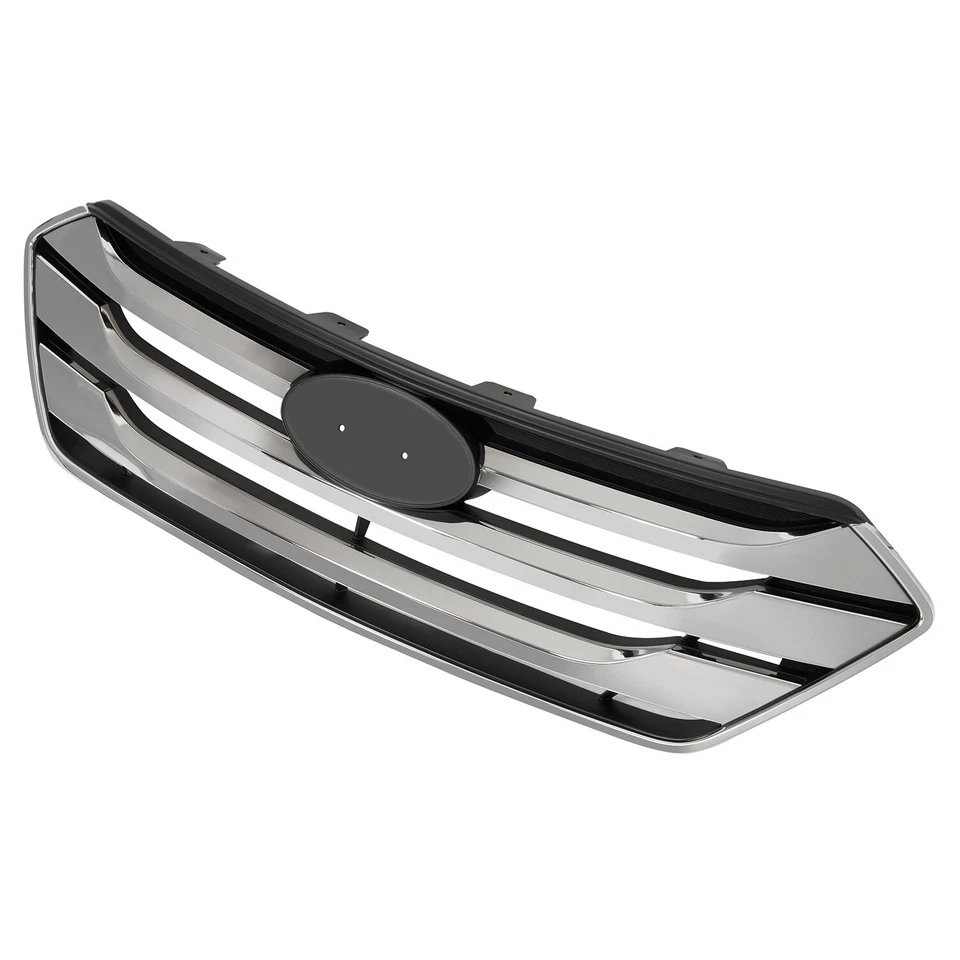 Conjunto de rejilla de parachoques superior delantera cromada para Hyundai Santa Fe Sport 2013-2016 Foto 2 de 4