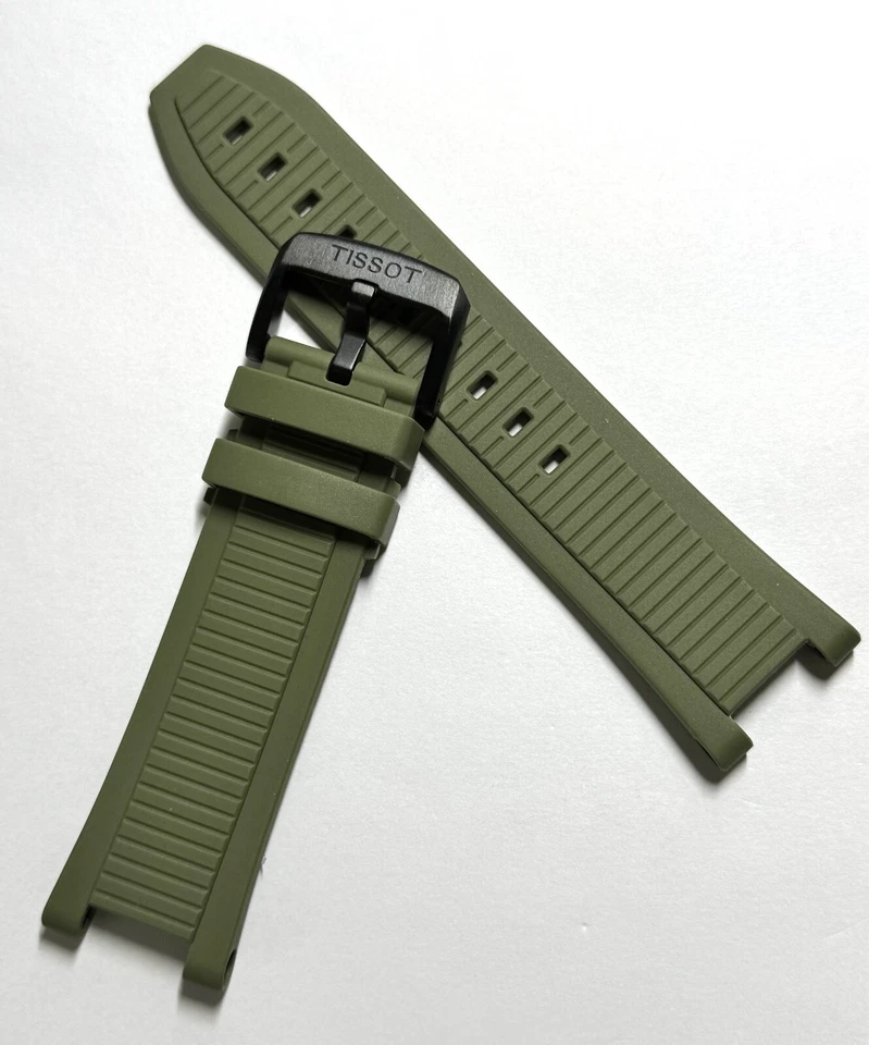 Correa de reloj de goma original Tissot T-Race T141417B VERDE con hebilla negra Foto 2 de 4