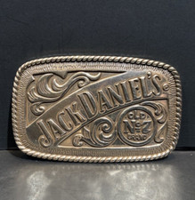 Jack Daniel's Old No. 7 Belt Buckle Brand Whiskey Silver Tone VTG 2005 4" 5007JD