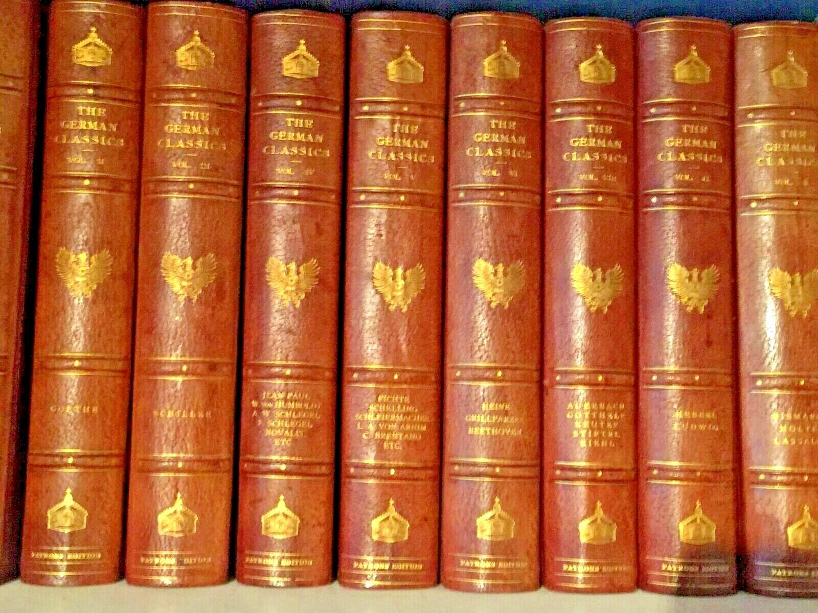 Antique 20 volume Set German Literature- In English Leather Books: , 1913,