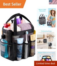 Mesh Shower Caddy Portable for College Dorm Room Essentials with 7 Pockets, F...