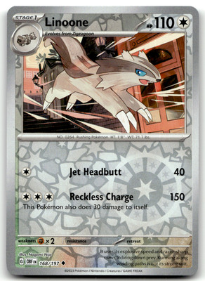 Linoone Uncommon SV03: Obsidian Flames 168/197 LP