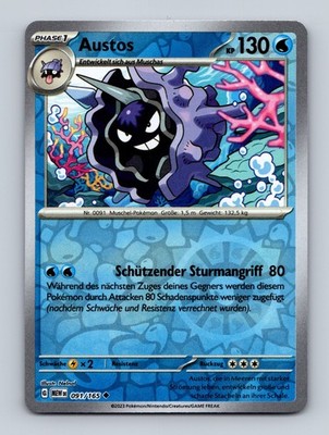 TCG Pokemon Karte DE Austos MEW 091/165 Nelnal REVERSE HOLO