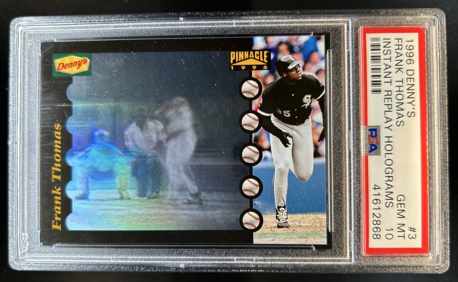 1996 Pinnacle Denny's Holograms Frank Thomas Instant Replay #3 White Sox PSA 10