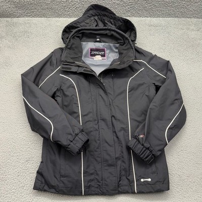 Spyder Womens US Size 12 Black Hooded Water Resistant 07-28863-8851 Ski Jacket