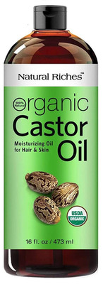 Natural Riches Organic Castor Oil - Cold Pressed, USDA Certified for Hair Growth