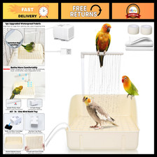 Large Automatic Bird Bath with Pump - Indoor Shower Fountain for Parakeets, Cock