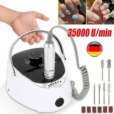 Elektrische Nagelfräser 35000 U/min Nagelfeile Maniküre Profi Pediküre Set Bits