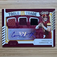 2022 Panini Absolute Tools of the Trade - Carson Wentz  #TTT-6 21/49 Auto Mem